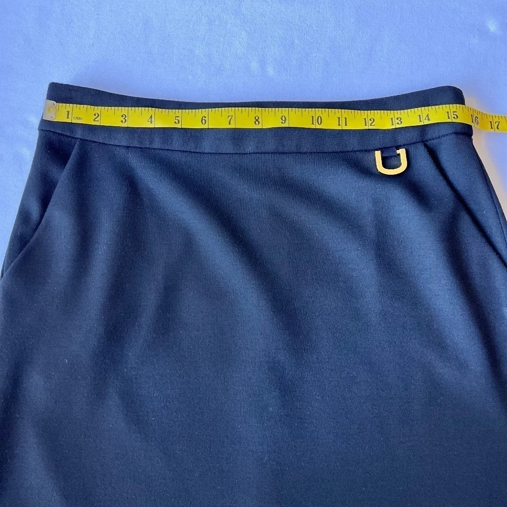 *FIRM PRICE* Tory Burch gold logo black pencil skirt with pockets